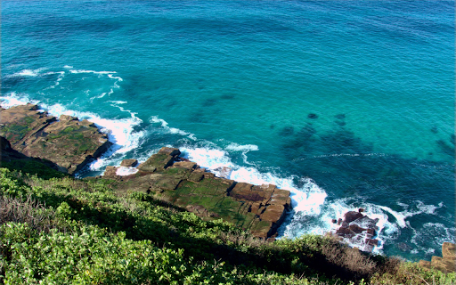Rocky shore and sea  from Chrome web store to be run with OffiDocs Chromium online