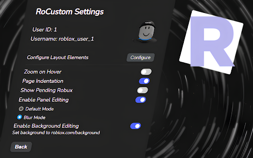 RoCustom Improve your Roblox page  from Chrome web store to be run with OffiDocs Chromium online