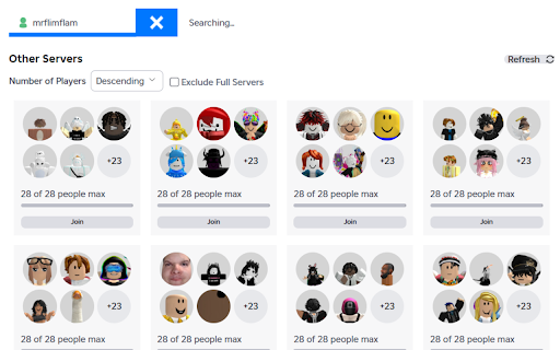 RoFinder Join Anyone on Roblox  from Chrome web store to be run with OffiDocs Chromium online
