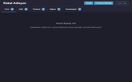 Roket Sipariş Takip  from Chrome web store to be run with OffiDocs Chromium online