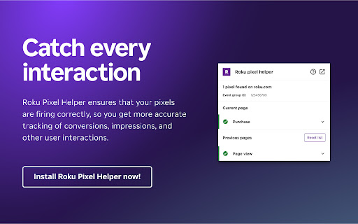 Roku pixel helper  from Chrome web store to be run with OffiDocs Chromium online