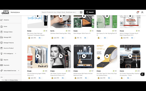 Roposo Clout Product Sorter  from Chrome web store to be run with OffiDocs Chromium online