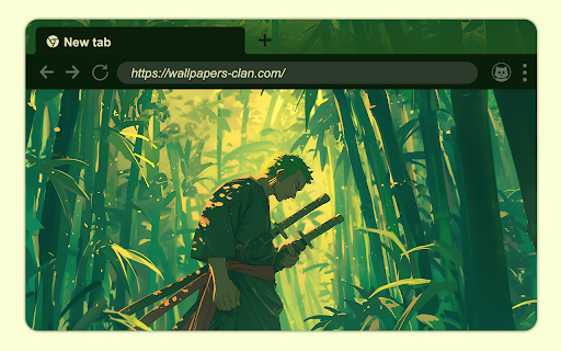 Roronoa Zoro Bamboo Forest Theme  from Chrome web store to be run with OffiDocs Chromium online