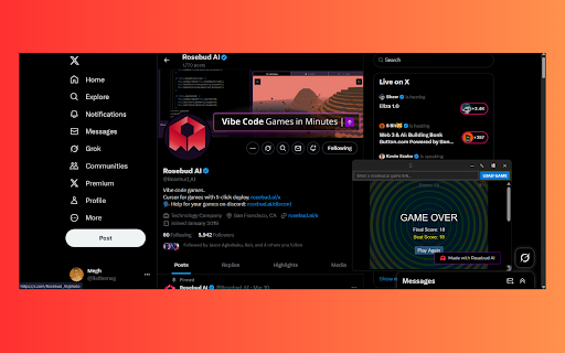 RosebudX  from Chrome web store to be run with OffiDocs Chromium online