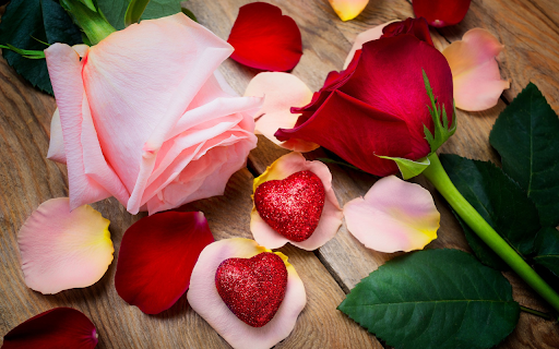 Rose petals and hearts  from Chrome web store to be run with OffiDocs Chromium online