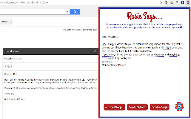 Rosie  from Chrome web store to be run with OffiDocs Chromium online