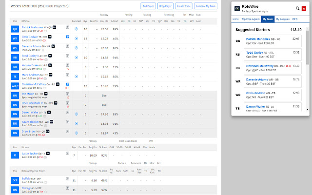 RotoWire  from Chrome web store to be run with OffiDocs Chromium online