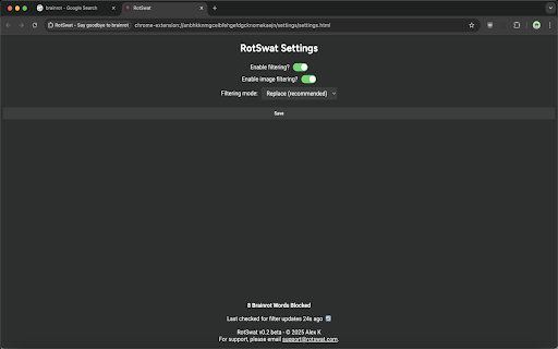 RotSwat Say goodbye to brainrot  from Chrome web store to be run with OffiDocs Chromium online