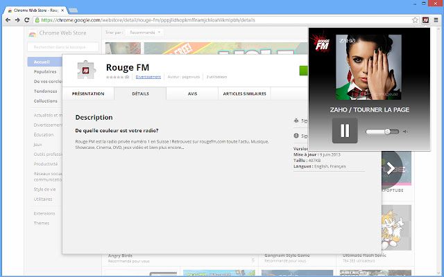 Rouge FM  from Chrome web store to be run with OffiDocs Chromium online