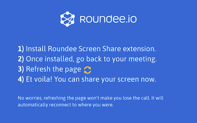 Roundee Screen share  from Chrome web store to be run with OffiDocs Chromium online