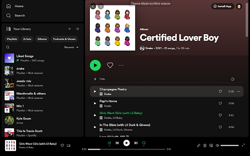 round spotify  from Chrome web store to be run with OffiDocs Chromium online
