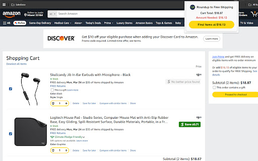 Roundup Free Shipping  from Chrome web store to be run with OffiDocs Chromium online