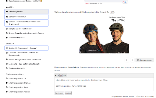 Roxybikeonline Notizen  from Chrome web store to be run with OffiDocs Chromium online