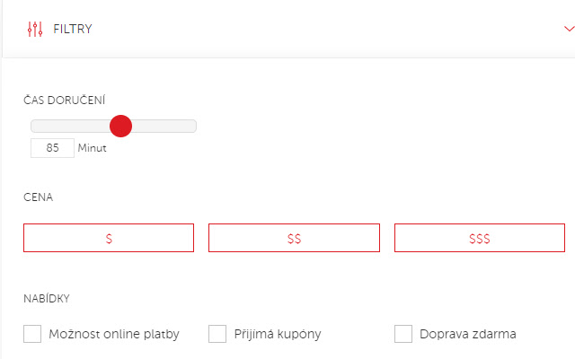 Rozšířený filter pro Dáme Jídlo  from Chrome web store to be run with OffiDocs Chromium online