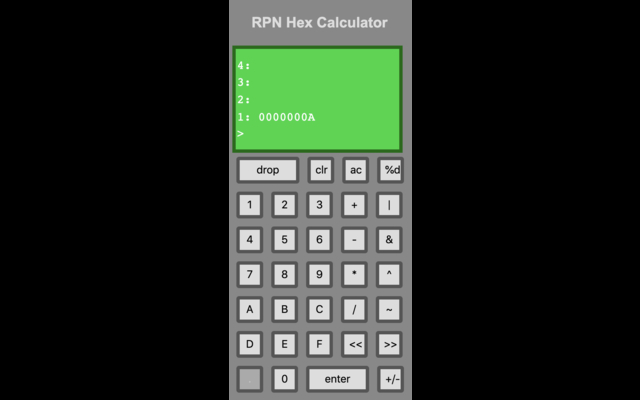 RPN Hex Calculator  from Chrome web store to be run with OffiDocs Chromium online