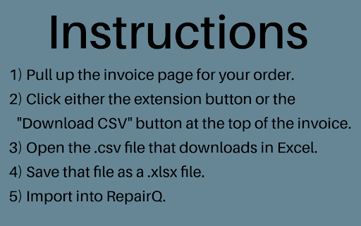 RQ Order Converter  from Chrome web store to be run with OffiDocs Chromium online