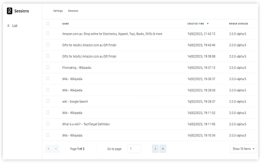 rrweb  from Chrome web store to be run with OffiDocs Chromium online