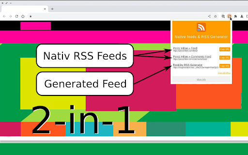 RSS Feed Generator for any site  from Chrome web store to be run with OffiDocs Chromium online