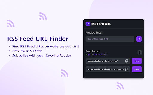 RSS Feed URL Finder  from Chrome web store to be run with OffiDocs Chromium online