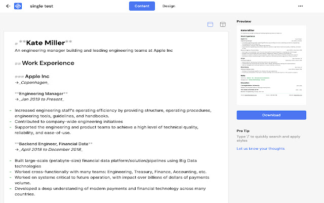 Résumé Downloader  from Chrome web store to be run with OffiDocs Chromium online