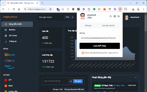 Rút gọn Link rutgon.com.vn  from Chrome web store to be run with OffiDocs Chromium online