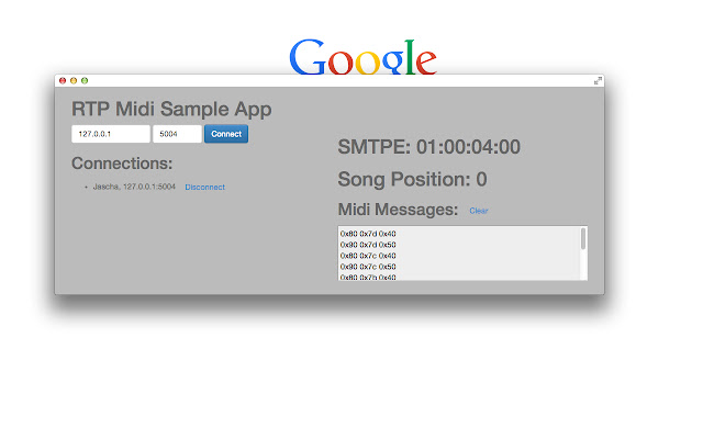 RTP Midi Sample App  from Chrome web store to be run with OffiDocs Chromium online