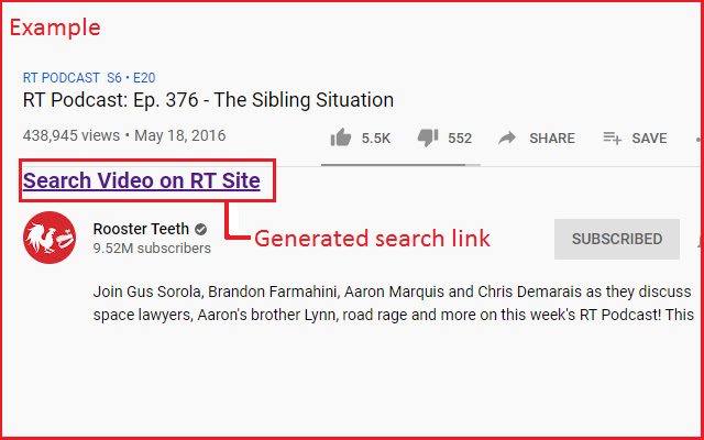 RT Video Finder  from Chrome web store to be run with OffiDocs Chromium online
