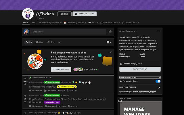 r/Twitch Flair Linkifier  from Chrome web store to be run with OffiDocs Chromium online