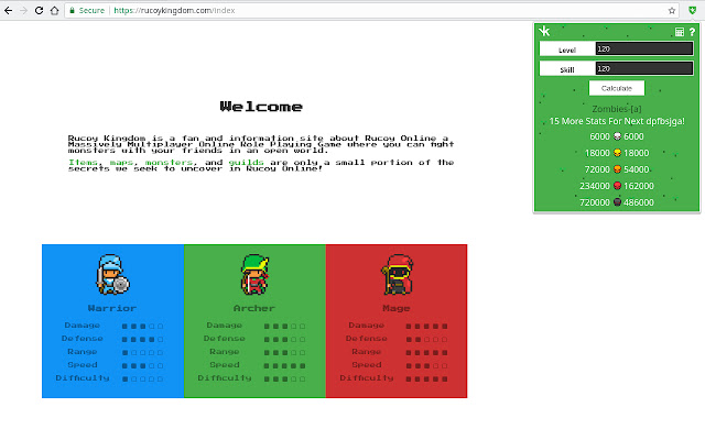 Rucoy Kingdom: Extension  from Chrome web store to be run with OffiDocs Chromium online