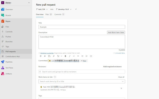 Rui AzureDevops Helper  from Chrome web store to be run with OffiDocs Chromium online