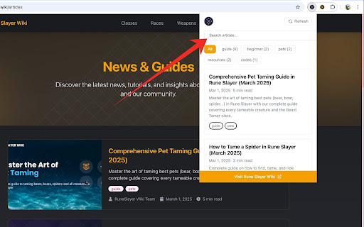 Rune Slayer Search  from Chrome web store to be run with OffiDocs Chromium online