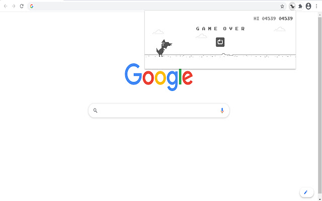 Running Dinosaur Game  from Chrome web store to be run with OffiDocs Chromium online
