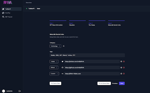 RWA Wallet  from Chrome web store to be run with OffiDocs Chromium online