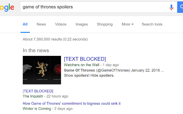 Ryans Spoiler Blocker  from Chrome web store to be run with OffiDocs Chromium online