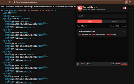 S3BucketList  from Chrome web store to be run with OffiDocs Chromium online