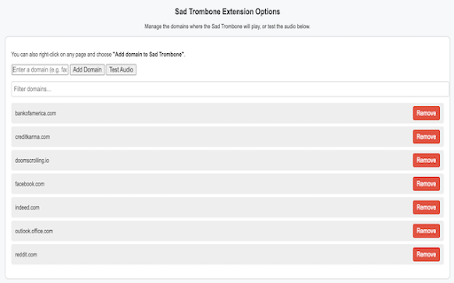 Sad Trombone  from Chrome web store to be run with OffiDocs Chromium online