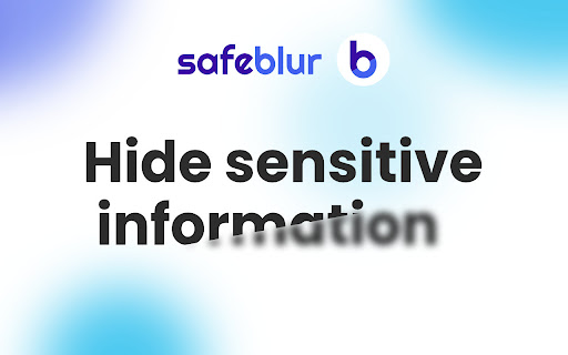 SafeBlur Hide sensitive info  from Chrome web store to be run with OffiDocs Chromium online
