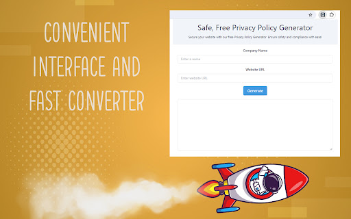 Safe, Free Privacy Policy Generator  from Chrome web store to be run with OffiDocs Chromium online