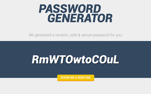 Safe Password Generator  from Chrome web store to be run with OffiDocs Chromium online