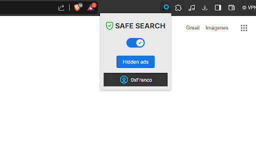 Safe Search  from Chrome web store to be run with OffiDocs Chromium online