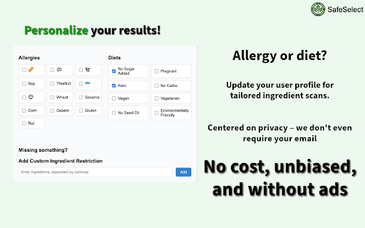 SafeSelect  from Chrome web store to be run with OffiDocs Chromium online