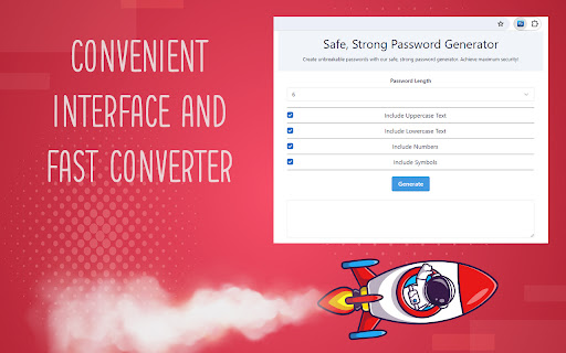 Safe, Strong Password Generator  from Chrome web store to be run with OffiDocs Chromium online