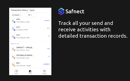 Safnect Wallet  from Chrome web store to be run with OffiDocs Chromium online