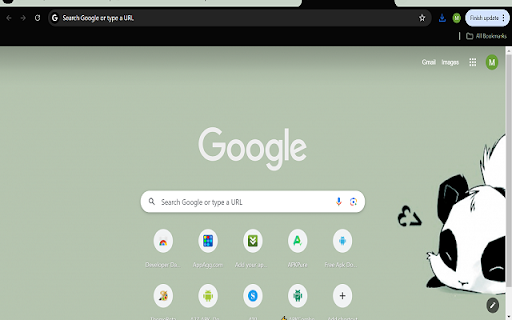 Sage Green Panda Theme  from Chrome web store to be run with OffiDocs Chromium online