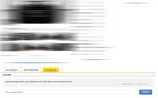 SahibindenExt  from Chrome web store to be run with OffiDocs Chromium online