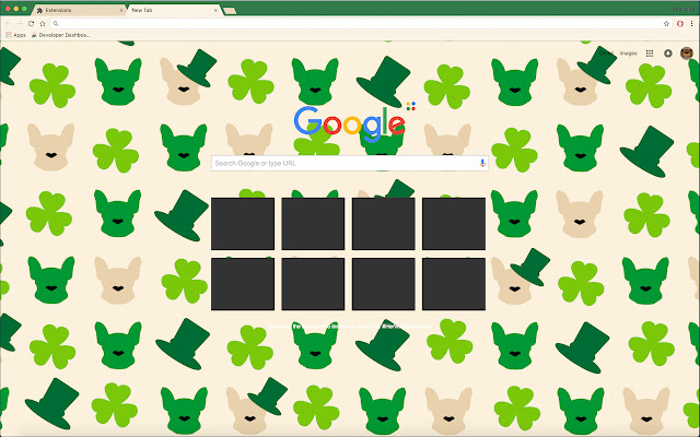 Saint Patrick Frenchie din magazinul web Chrome va fi rulat cu OffiDocs Chromium online