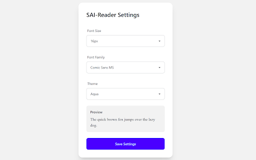SAI Reader  from Chrome web store to be run with OffiDocs Chromium online