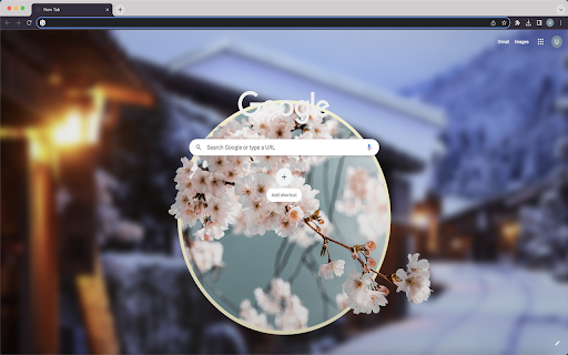 Sakura Winter Cottage Theme  from Chrome web store to be run with OffiDocs Chromium online