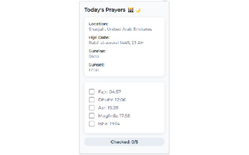 Salah Tracker: Your daily prayer companion  from Chrome web store to be run with OffiDocs Chromium online
