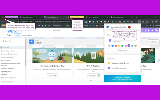 Salesforce ColorSync  from Chrome web store to be run with OffiDocs Chromium online